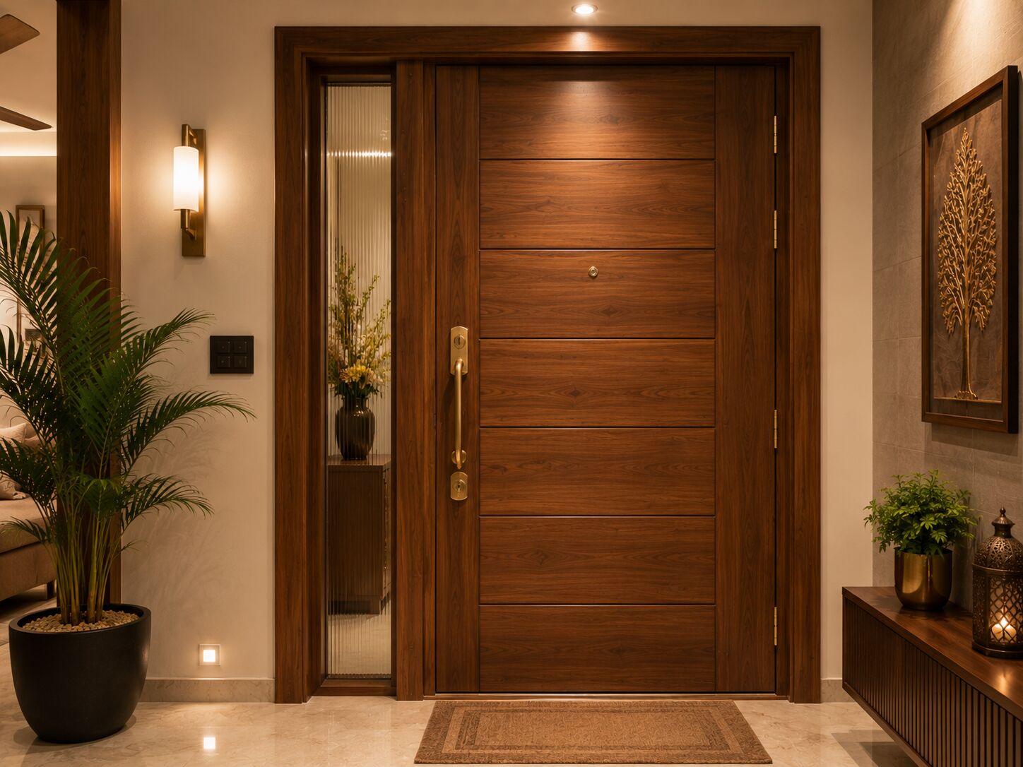 Solid wood main door design