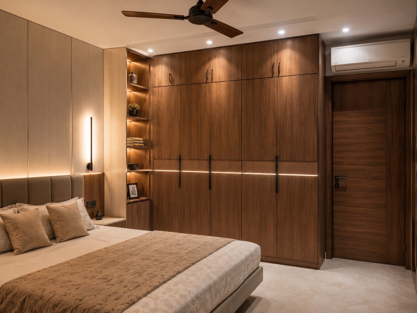 Fitted wooden wardrobe design